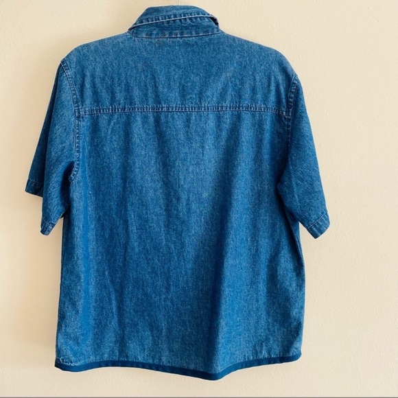 Vintage Outback Rider Bohemian Denim Embroidered Top Size Large - Picture 5 of 8